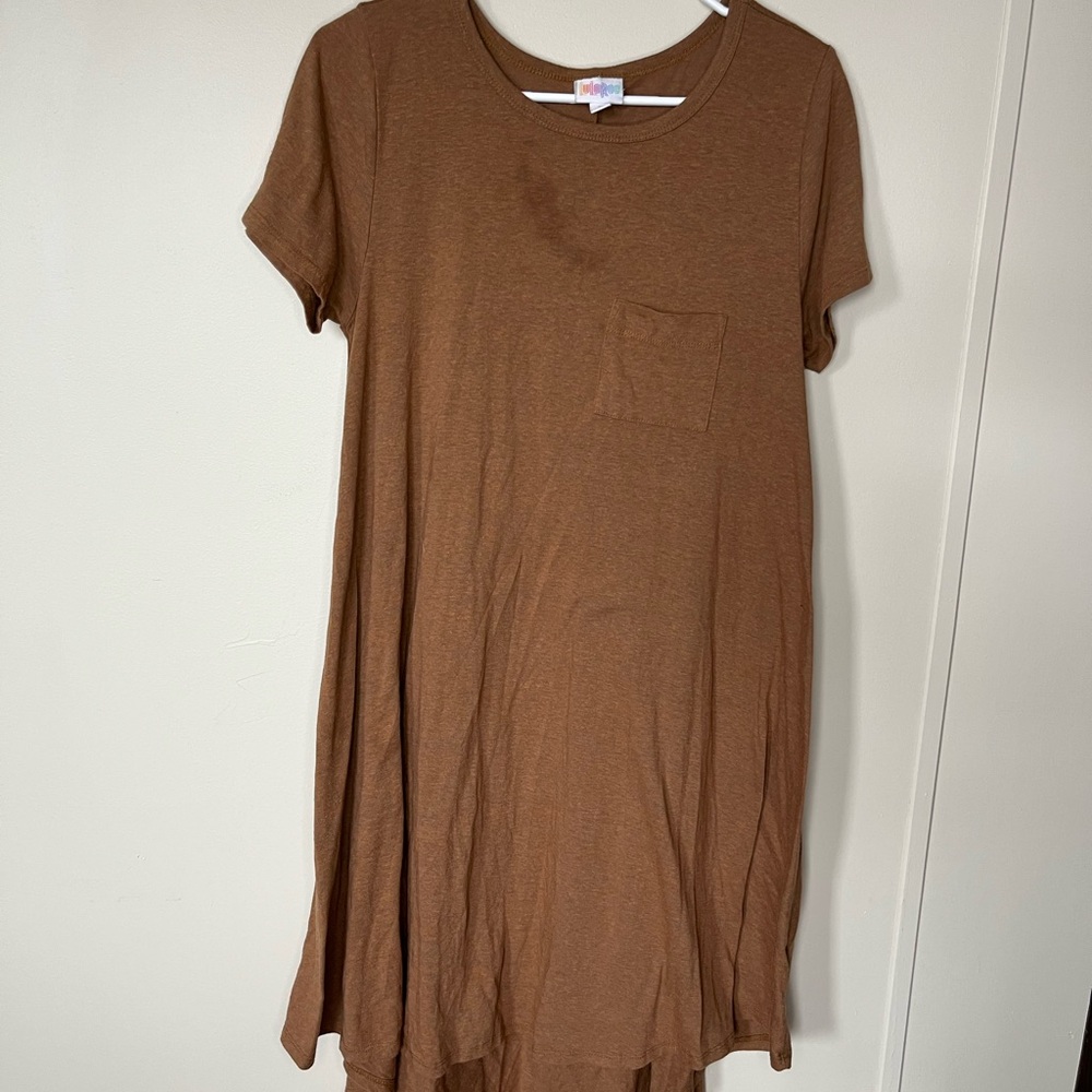 Brown Short Sleeve Dress